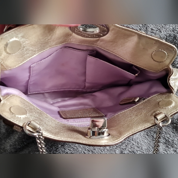 RARE Coach Gold Metallic Purse - Picture 9 of 12